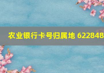 农业银行卡号归属地 622848